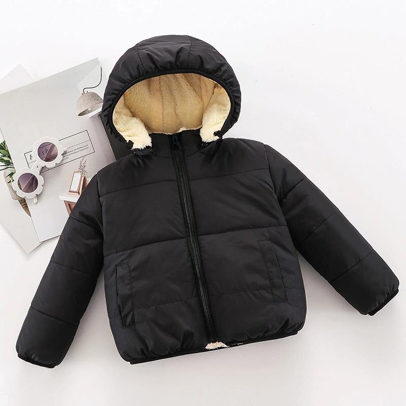 New Arrival Winter Baby Toddler Causal Fluff Solid Long-sleeve Hooded Cotton Coat Toddler Unisex Sweet Coats Kids Clothes