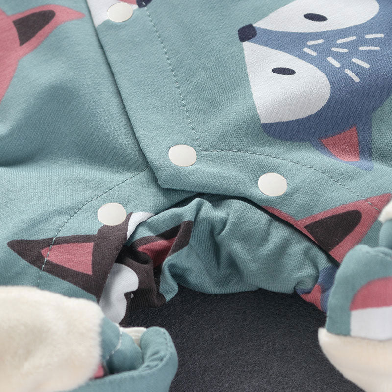 New Arrival Winter Warm and Soft Hooded Long-sleeve Fleece Lining Baby One Piece Baby Clothes