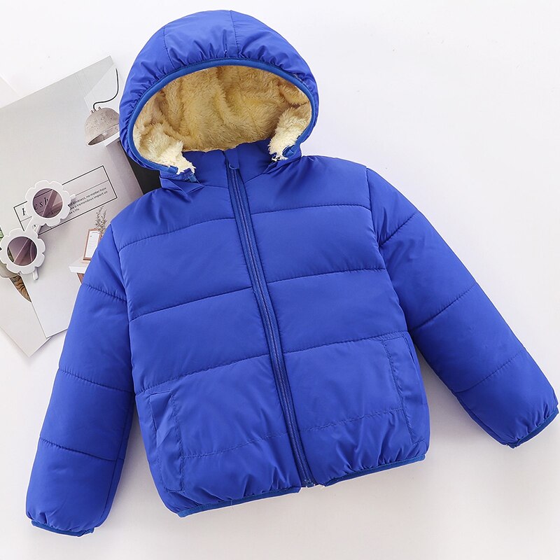New Arrival Winter Baby Toddler Causal Fluff Solid Long-sleeve Hooded Cotton Coat Toddler Unisex Sweet Coats Kids Clothes