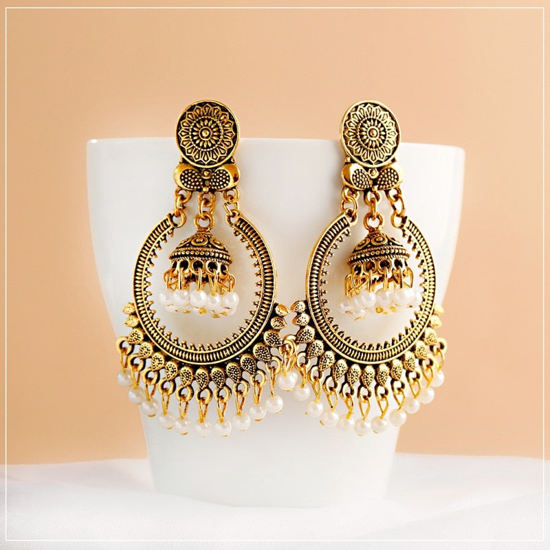 Classic Women Gold Color Flower Wedding Earring