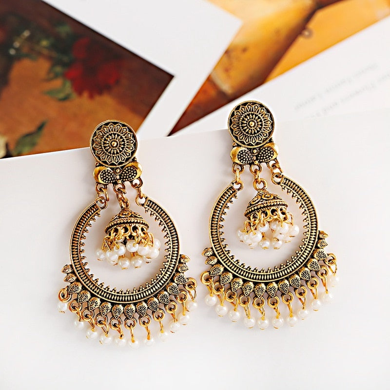 Classic Women Gold Color Flower Wedding Earring