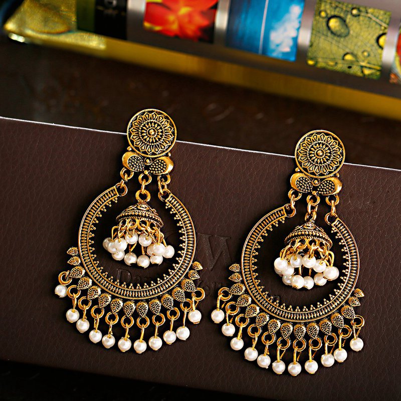 Classic Women Gold Color Flower Wedding Earring
