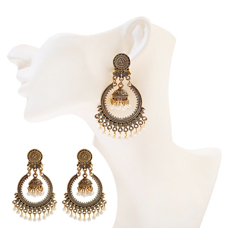 Classic Women Gold Color Flower Wedding Earring