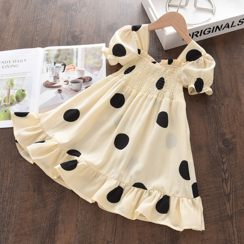 Summer Girls Clothes Short Sleeve  Flowers Embroidery dress
