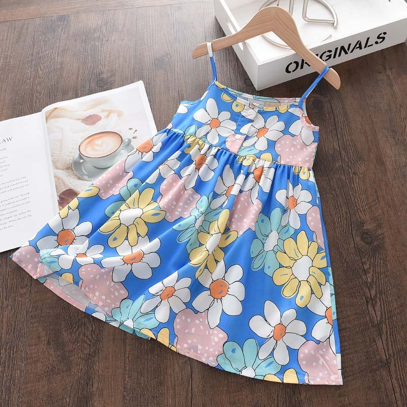 Summer Girls Clothes Short Sleeve  Flowers Embroidery dress